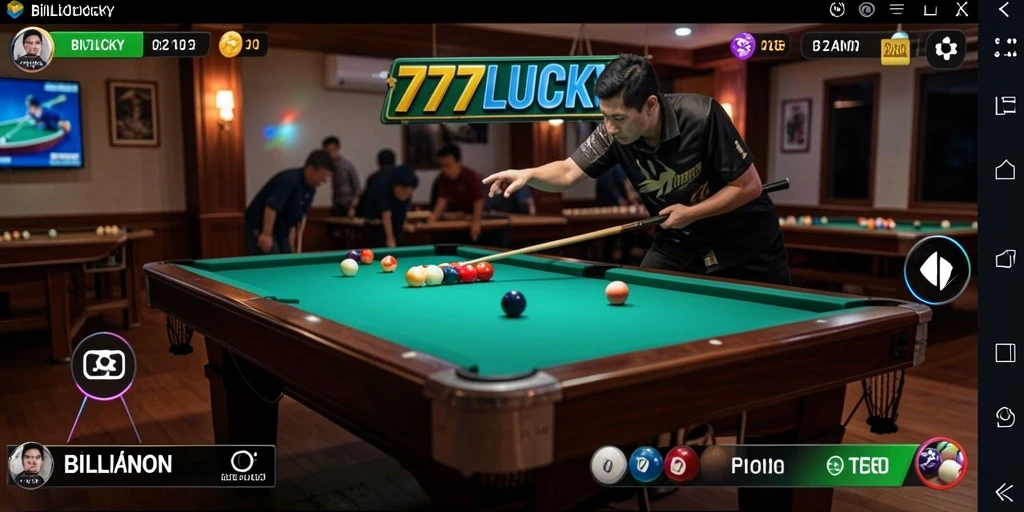 Antarmuka game Billiard yang menarik dan mudah digunakan.