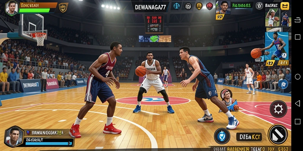 Tampilan antarmuka menarik dari game basket DEWANAGA77.