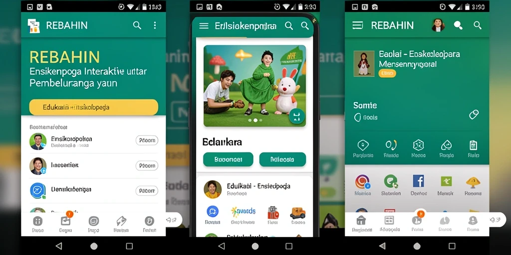 Tampilan antarmuka REBAHIN yang interaktif dan informatif.