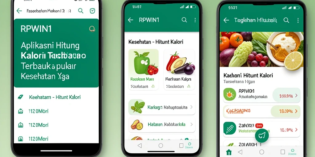 Tampilan antarmuka RPWIN1 untuk menghitung kalori dengan mudah.