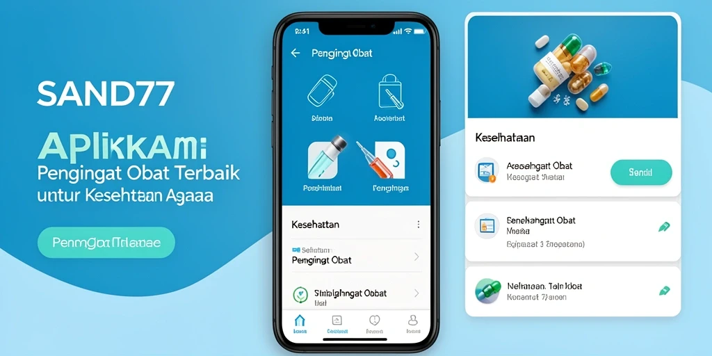 Tampilan antarmuka SAND77 untuk pengingat obat yang efektif.