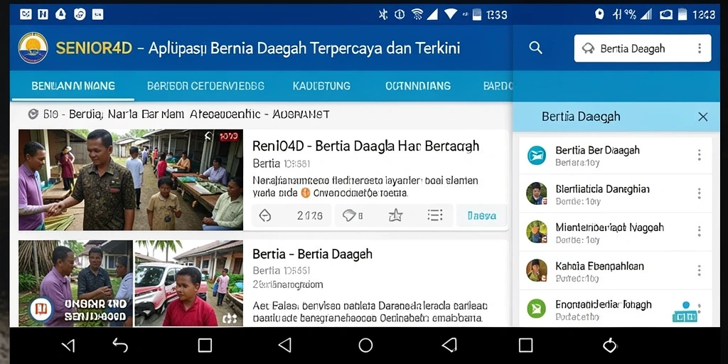 Tampilan antarmuka aplikasi SENIOR4D yang informatif dan menarik.