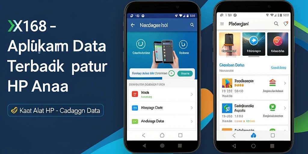 Tampilan antarmuka aplikasi X168 yang intuitif dan mudah digunakan untuk cadangan data.