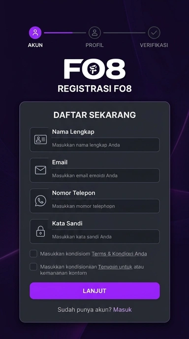 Panduan Registrasi Akun fo8 untuk Pengguna Android
